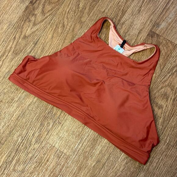 J. Crew Burnt Orange Active Longline Swim Top Size 3X - Picture 2 of 8